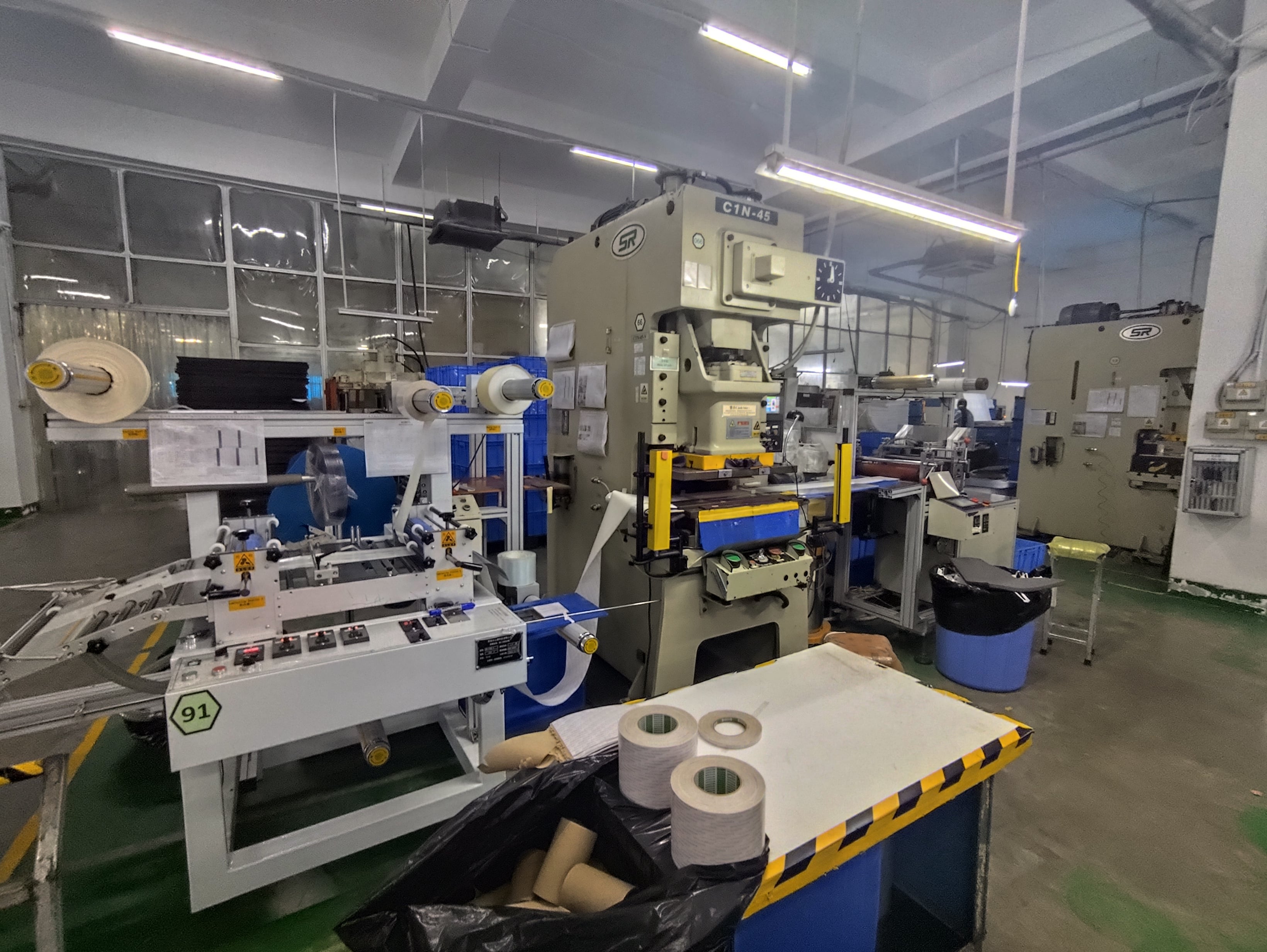 Automatic stamping and printing line